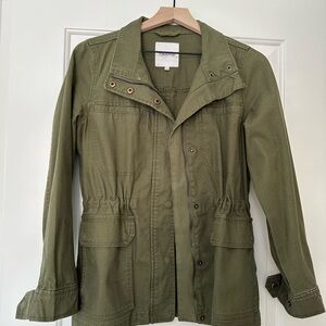 Madewell Green Utility Jacket with Spread Collar